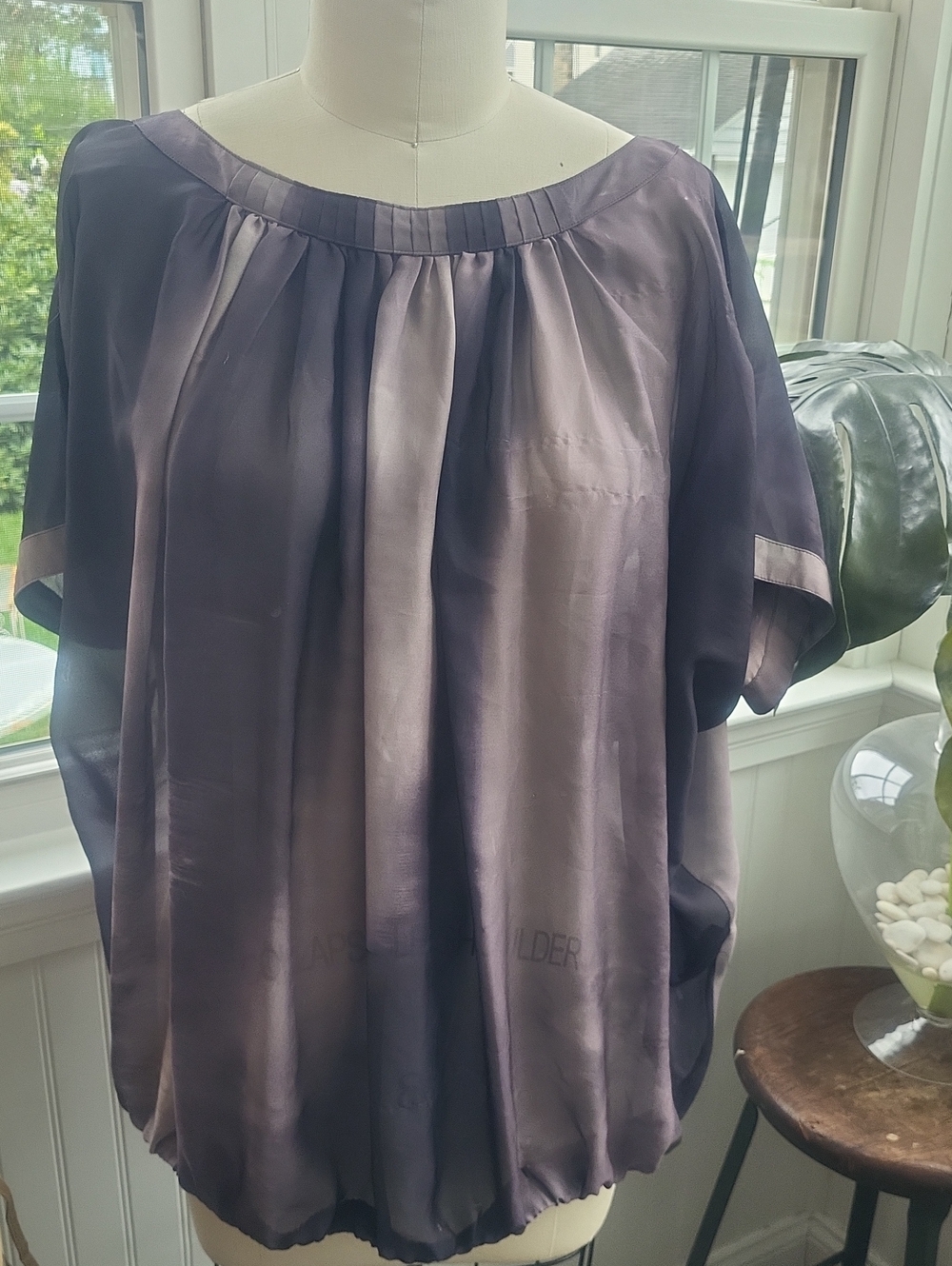 COS WOMENS sheer Light Gray Black Top